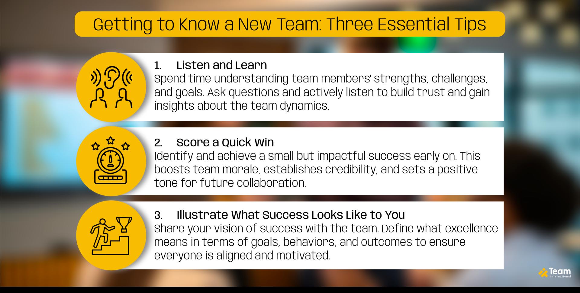 Getting to Know a New Team: Three Essential Tips